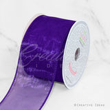 2 1/2" Wired Organza Ribbon - 10 Yards (Purple)