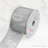 2 1/2" Wired Organza Ribbon - 10 Yards (Silver)