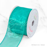 2 1/2" Wired Organza Ribbon - 10 Yards (Tropic Blue)