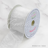 2 1/2" Wired Organza Ribbon - 10 Yards (White)