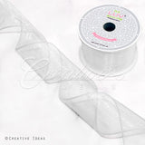 2 1/2" Wired Organza Ribbon - 10 Yards (White)