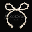 2 1/2" X 2 3/4" Medium Pearl Bow Accessories-3 Pcs (White)