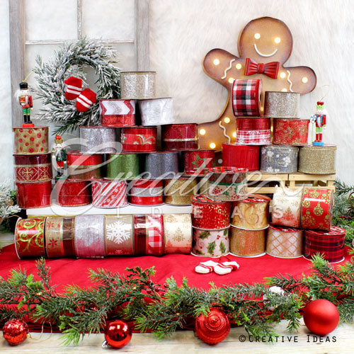 2 1/2" X'mas Ribbons Assorted-10 Yds (Assorted)