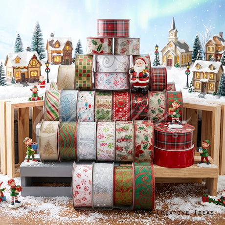2 1/2" X'mas Ribbons Assorted-50 Yds (Assorted)