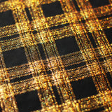 Starlight Plaid Polyester Spandex Fabric - Holographic Plaid, Turquoise, Black With Silver, Black With Gold, Black, 58/60" Width (1 Yard)