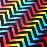 Chevron Foil Nylon Spandex Fabric - Black/White or Rainbow Chevron, 58/60" Width (1 Yard)