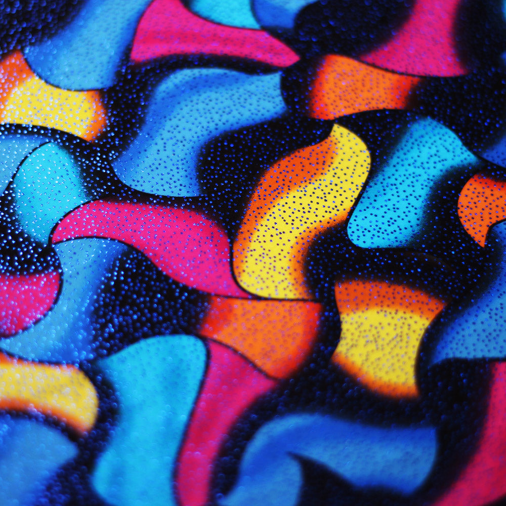 Eye Candy Nylon Spandex Fabric - Multi/Black Colorful Print, Four-Way Stretch, 58/60" Width (1 Yard)