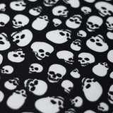 Skull Tricot Polyester Spandex Fabric - Red-White, Black-White, Black-Red, Skull Pattern, 58-60" Width, 240 GSM (1 Yard)