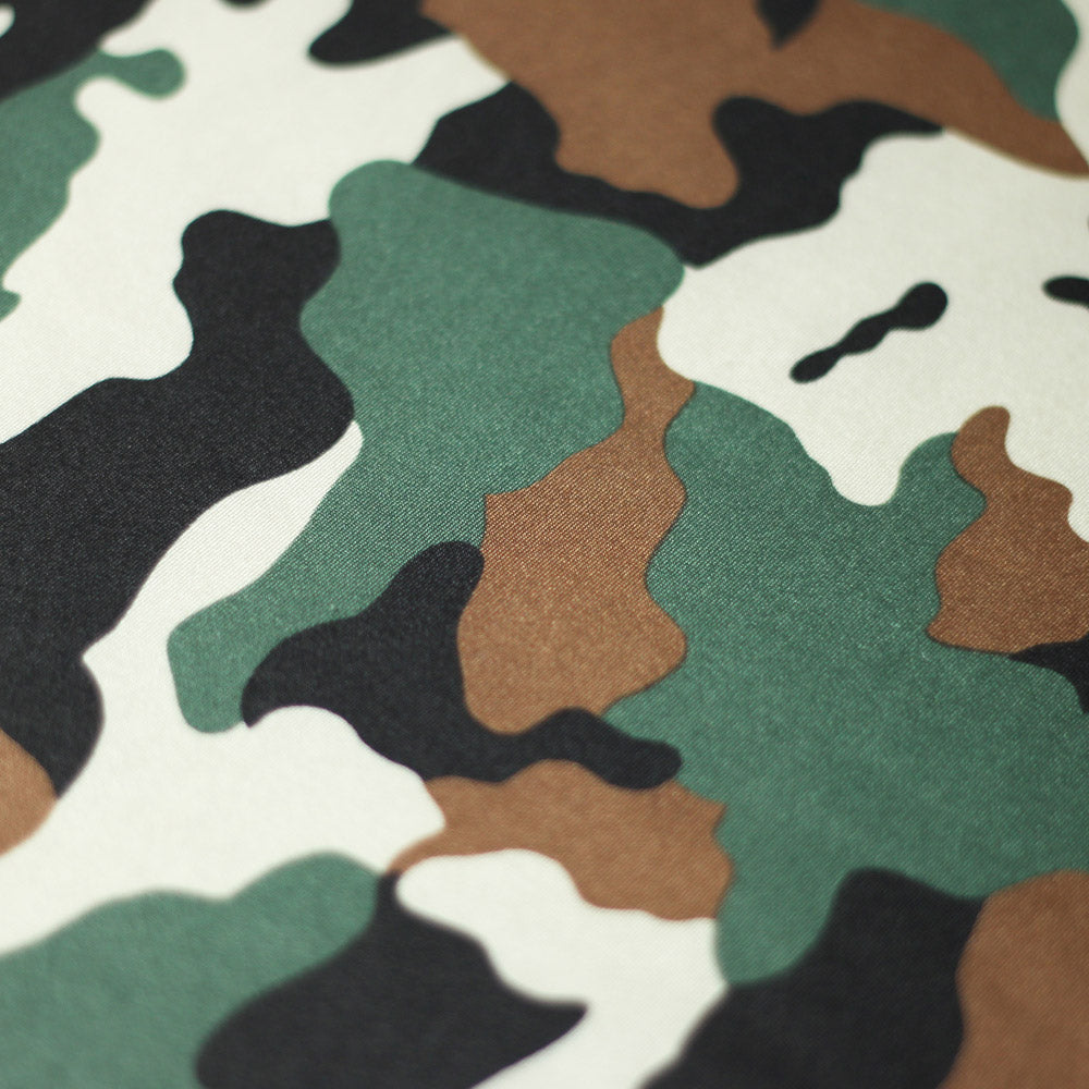 Camo Collage Polyester Spandex Fabric - Green Camouflage Print, 58/60" Width, 240 GSM (1 Yard)