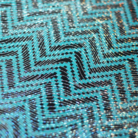Zig Zag Racer Foil Polyester Spandex Fabric - Sparkly Chevron Foil Print, 58/60" Width (1 Yard)