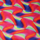 Water Color Polyester Spandex Fabric - Multi-Color Abstract Print, 58-60" Width (1 Yard)