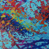 Graffiti Nylon Spandex Fabric - Rainbow Paint Splatter, Multi-Color, 58/60" Width (1 Yard)