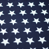Stars Royale Polyester Spandex Fabric - Royal Blue And Navy, White Stars Print, 58/60" Width (1 Yard)