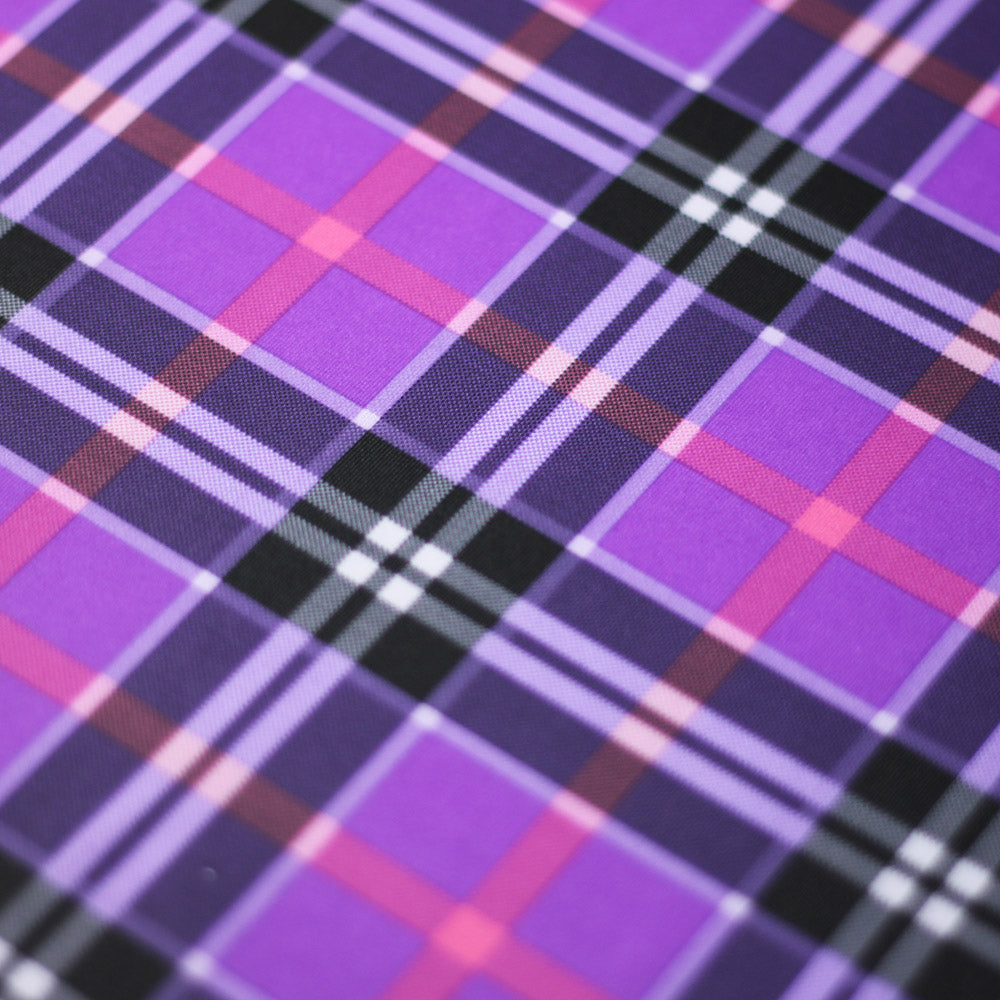 Modern Plaid Polyester Spandex Fabric - Multicolor Tartan Plaid Print, 58/60" Width, 240 GSM (1 Yard)