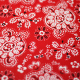 Bandana Poly Spandex Fabric - Beige/Red Paisley, 58/60" Width (1 Yard)