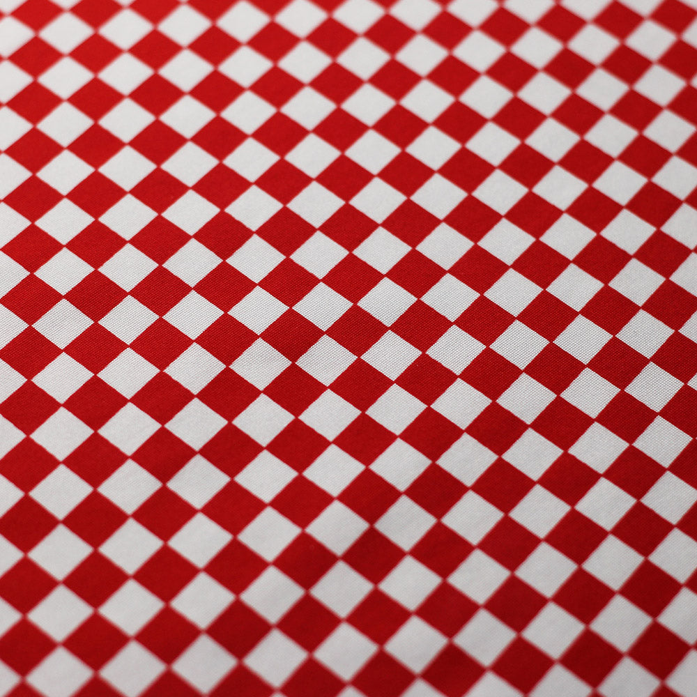 Motion Prints Mini Check Polyester Spandex Fabric - Red/White Mini Check Plaid, 58/60" Width (1 Yard)