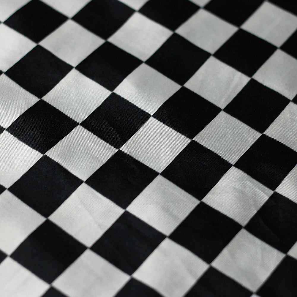 Checkers Poly Spandex Fabric - Red And White Checkered, 1" x 1" Checks, 58/60" Width (1 Yard)