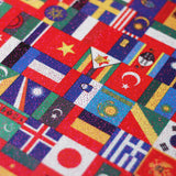 International Flags Poly Spandex Fabric - Multicolor International Flag Print, 60" Width (1 Yard)