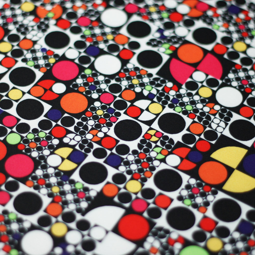 Disco Dots Poly Spandex Fabric - Assorted Colors Polka Dots, 60" Width (1 Yard)