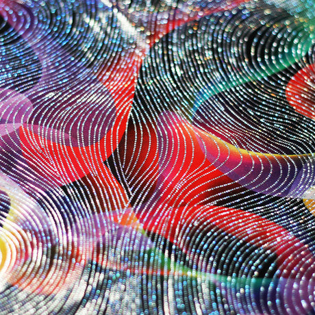 Luv A Lamp Polyester Spandex Fabric - Multicolor Abstract Print, 58/60" Width, 240 GSM (1 Yard)