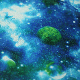 Galaxy Polyester Spandex Fabric - Pink, Blue, Multi, Sparkly Galaxy Print, 58/60" Width, 200 GSM (1 Yard)
