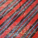 Zulu Stripes Poly Spandex Fabric - Red Multi, Blue Multi, Wide Horizontal Stripes, 58-60" Width (1 Yard)