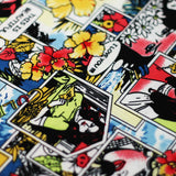 Comic Daze Polyester Spandex Fabric - Multicolor/Black White Comic Book Print, 58/60" Width (1 Yard)