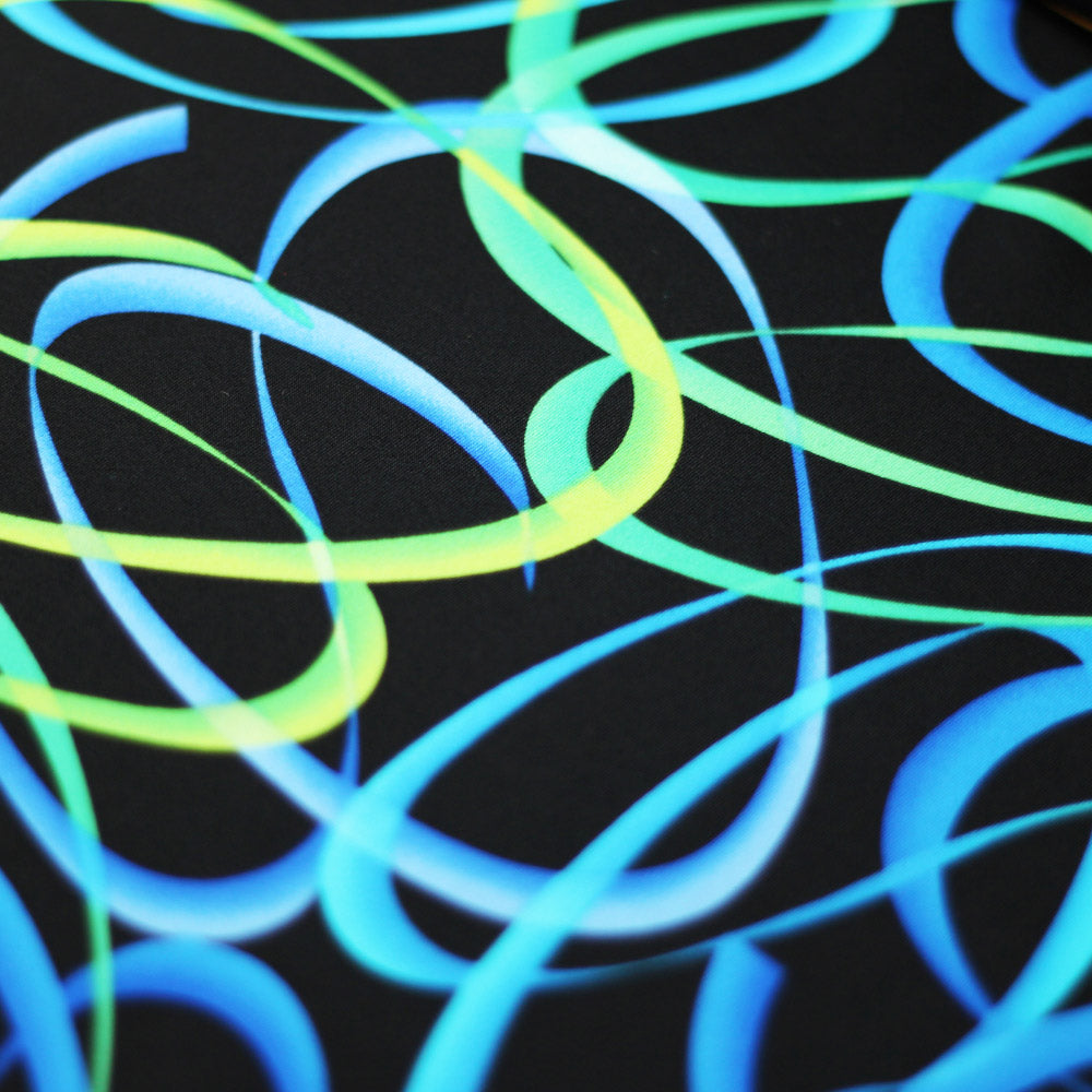 Wild Confetti Nylon Spandex Fabric - Multicolor Rainbow Crescent Print, 58-60" Width (1 Yard)