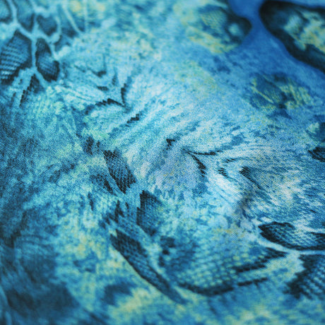 Animal Collage Polyester Spandex Fabric - Gold, Turquoise, Animal Collage Print, 58/60" Width (1 Yard)