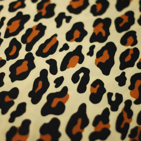 Bedrock Polyester Spandex Fabric - Multi Leopard Print, 58/60" Width (1 Yard)