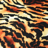 Tiger Polyester Spandex Fabric - Black/Brown Tiger Print, 240 GSM, 58/60" Width (1 Yard)