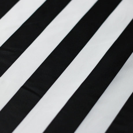 Classic Tricot Stripes Polyester Spandex Fabric - Wide Stripe Print, Black/White, Navy/White, Red/White, Turquoise/White, 58/60" Width (1 Yard)
