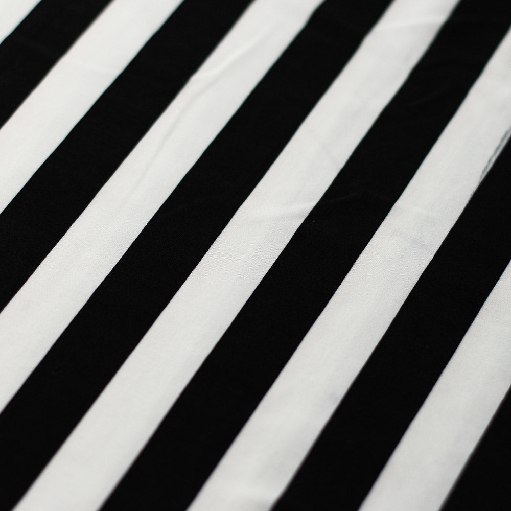 Jitterbug Poly Spandex Fabric - Black And White Or Red And White, Dots And Stripes Pattern, 58-60" Width (1 Yard)