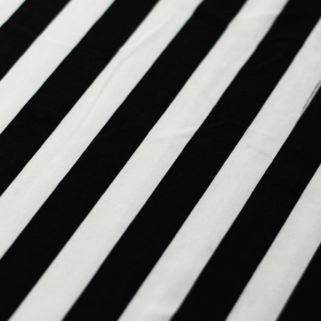 Jitterbug Poly Spandex Fabric - Black And White Or Red And White, Dots And Stripes Pattern, 58-60" Width (1 Yard)