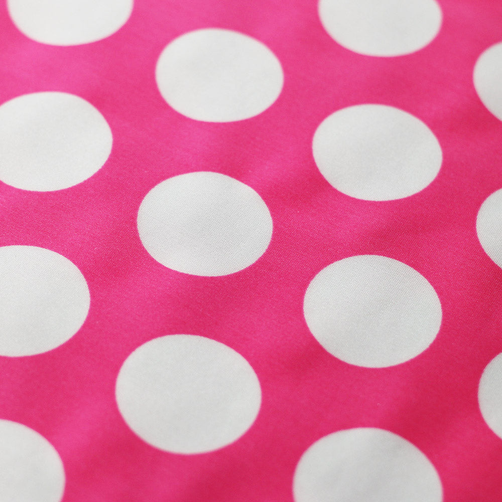Dot Daze Shiny Tricot Polyester Spandex Fabric - Large Polka Dots, Black/White Or Pink/White, 58/60" Width (1 Yard)
