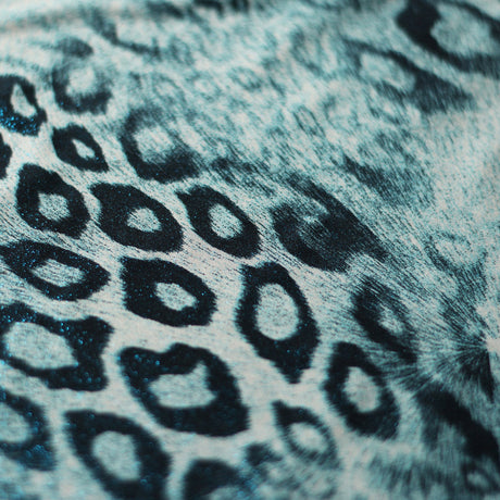 Animal Foil Polyester Spandex Fabric - Pink/Turquoise/Ivory, Jaguar Skin Print, 58/60" Width (1 Yard)
