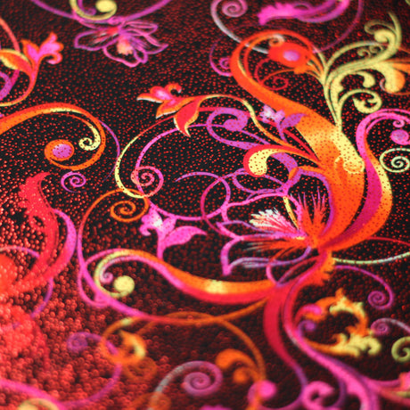 Flourish Fantasy Nylon Spandex Fabric - Multi-Color Floral Print, 58/60" Width (1 Yard)