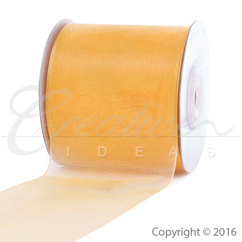 2 3/4"Plain Organza Sheer Ribbons - 25 Yards (Light Gold)