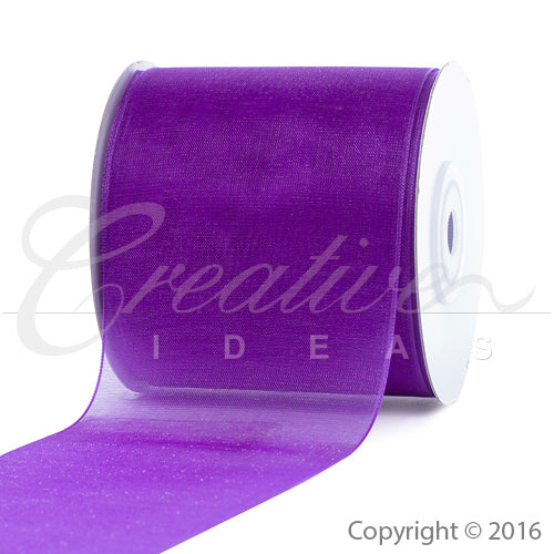 2 3/4"Plain Organza Sheer Ribbons - 25 Yards (Purple)