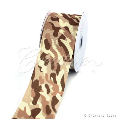 2" Gros-Grain Camouflage Ribbon-10 Yds (Tannnnnnn)
