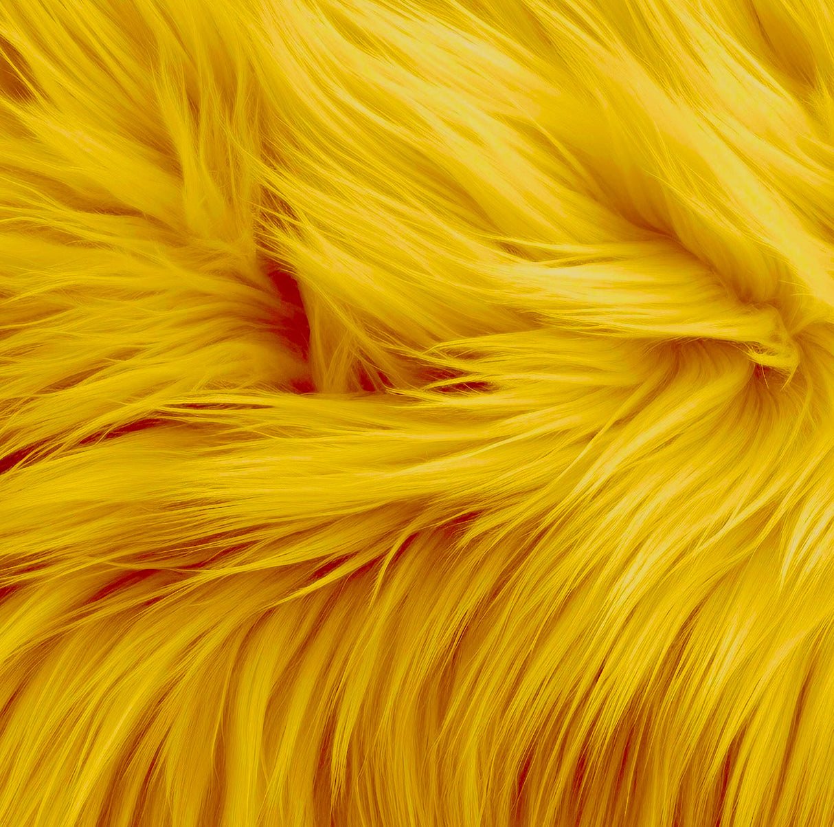 Faux Fur Fabric Squares Golden Yellow