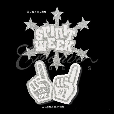 2 Pcs #1 & Spirit Week Decal-Set (Silver)