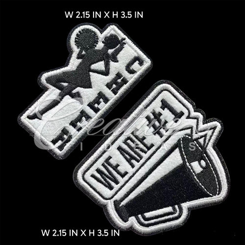 2 Pcs Cheer, We Are #1 Patches-Set (White/Black)