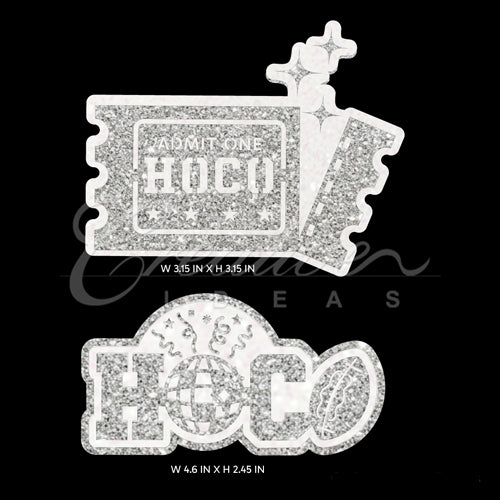 2 Pcs Disco Hoco & Ticket Decal-Set (Silver)