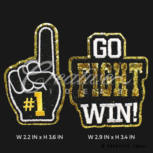 2 Pcs Go Fight Win Patches-Set (Multi-Color)