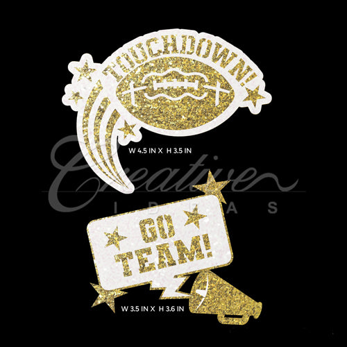 2 Pcs Go Team & Touchdown Decal-Set (Gold)