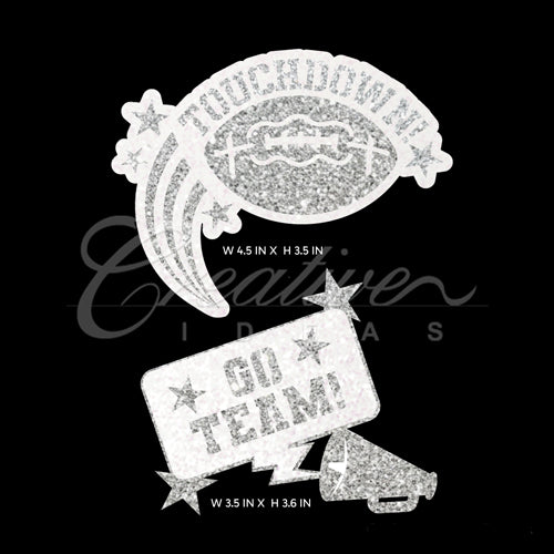 2 Pcs Go Team & Touchdown Decal-Set (Silver)