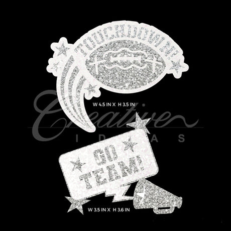 2 Pcs Go Team & Touchdown Decal-Set (Silver)