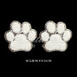 2 Pcs Paw Print Patches-Set (White/Silver)