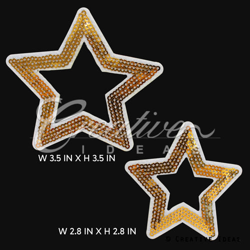 2 Pcs Sequin Stars Patches-Set (Gold)